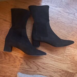 Aquatalia Black Suede Heeled Boots